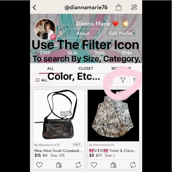 How to search my closet for your specific size, category, brand… etc. - Picture 1 of 3